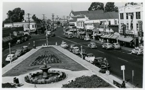 San Leandro, California, old photo postcard, circa 1940s  